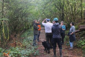 Rob shows NRW team Larch block